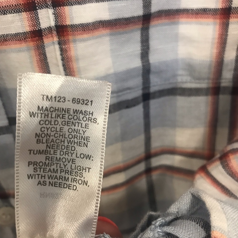 Pendleton Linen Cotton Button Blue Plaid Shirt - image 7